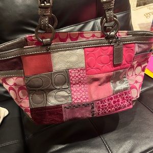 Coach pink patchwork bag. Vintage. Excellent condition.